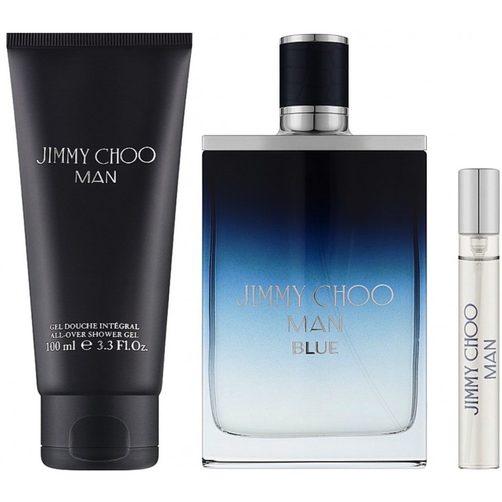 Set Cadou Jimmy Choo Man Blue EDT 100 ml + Travel Spray 7,5 ml + Gel de duș 100 ml