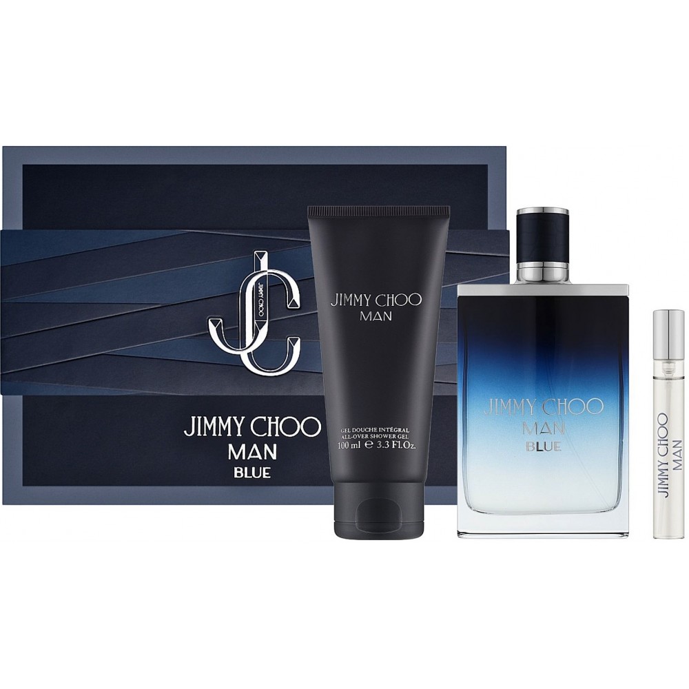 Set Cadou Jimmy Choo Man Blue EDT 100 ml + Travel Spray 7,5 ml + Gel de duș 100 ml
