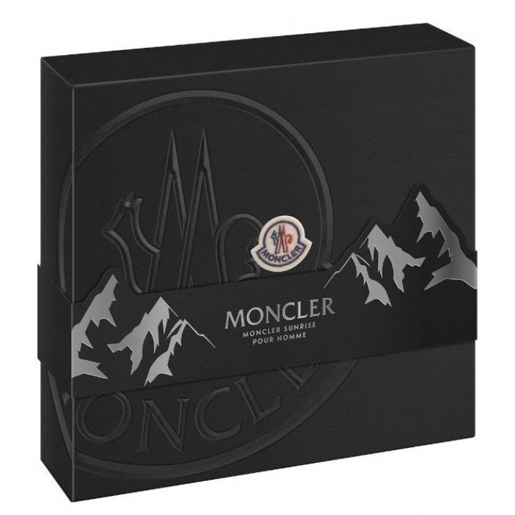 Set Cadou Moncler Sunrise Pour Homme EDP 100 ml + Gel de duș 100 ml + Travel Spray EDP 7,5 ml