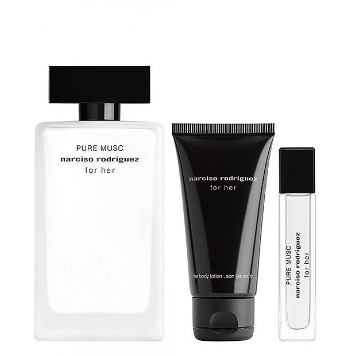 Set Cadou Narciso Rodriguez For Her Pure Musc EDP 100 ml + Loțiune De Corp Parfumată 50 ml + Miniatură Pure Musc EDP 10 ml