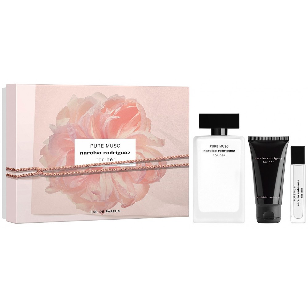 Set Cadou Narciso Rodriguez For Her Pure Musc EDP 100 ml + Loțiune De Corp Parfumată 50 ml + Miniatură Pure Musc EDP 10 ml