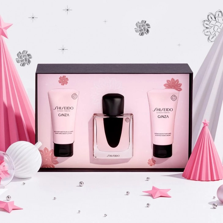 Set Cadou Shiseido Ginza Holiday EDP 50 ml + Loțiune De Corp Parfumată 50 ml +  Cremă De Mâini Parfumată 50 ml