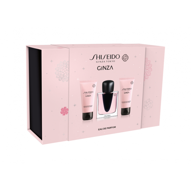 Set Cadou Shiseido Ginza Holiday EDP 50 ml + Loțiune De Corp Parfumată 50 ml +  Cremă De Mâini Parfumată 50 ml