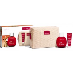 Set Cadou Clarins Energy Ritual Kit Apă Dinamizantă 100 ml + Gel De Duș Eau Dynamisante 30 ml + Poșetă Clarins