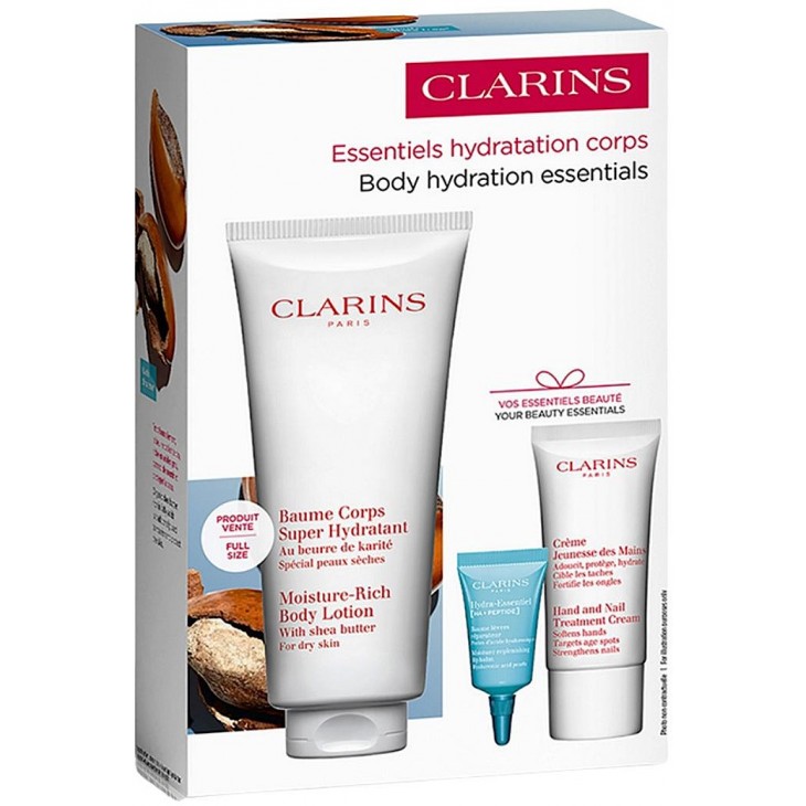 Set Cadou Clarins Body Moisturising Mother's Day Loțiune De Corp Hidratantă 200 ml + Cremă De Mâini 30 ml + Balsam De Buze Hidratant 3 ml