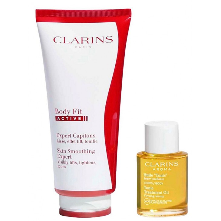 Set Cadou Clarins Body Fit Active Skin Crema Anti-Celulitica 200 ml + Ulei De Corp Tonic Treatment Oil 30 ml
