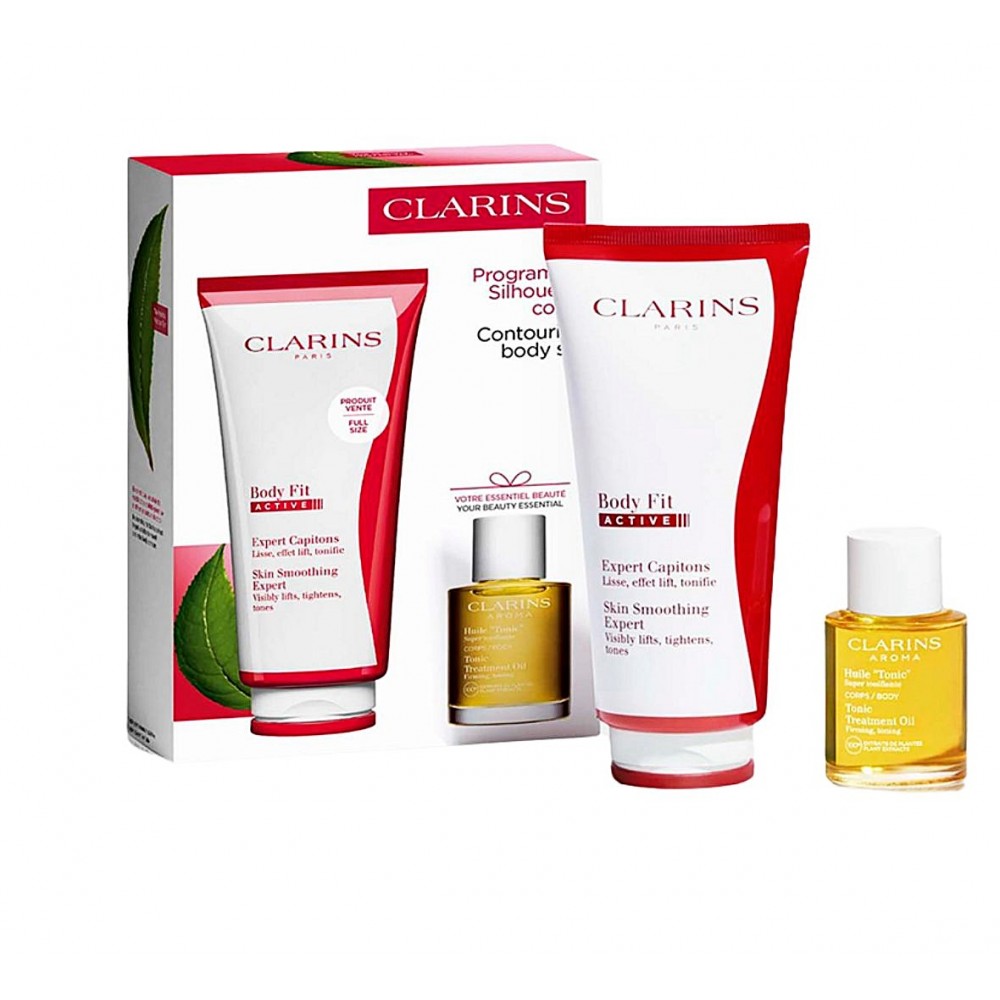 Set Cadou Clarins Body Fit Active Skin Crema Anti-Celulitica 200 ml + Ulei De Corp Tonic Treatment Oil 30 ml