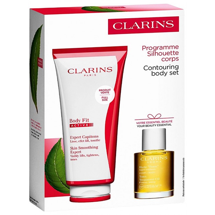 Set Cadou Clarins Body Fit Active Skin Crema Anti-Celulitica 200 ml + Ulei De Corp Tonic Treatment Oil 30 ml