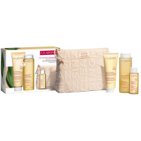 Set Cadou Clarins Cleansing Essentials Normal Skin Demachiant Hidratant Spumant 125 ml + Loțiune Tonică Hidratantă 200 ml + Ulei De Curățare Totală 50 ml + Poșetă Clarins