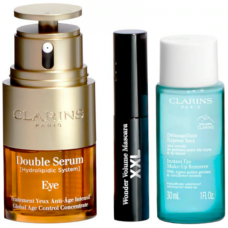 Set Cadou Clarins Double Serum Eye Collection Ser Dublu Pentru Ochi 20 ml + Demachiant Pentru Ochi 30 ml + Rimel Wonder Volume XXL 3 ml