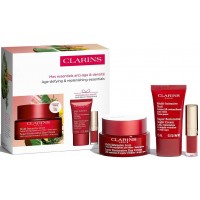 Set Cadou Clarins Super Restorative Cremă De Zi Super Reparatoare 50 ml + Cremă De Noapte Super Reparatoare 15 ml + Ulei De Confort Pentru Buze #03 CIREȘE  1.4 ml