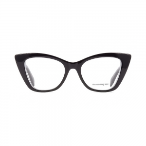 Alexander McQueen AM0305O-001 – Rame de vedere Femei, Negru, Cat Eye, 50-18-145