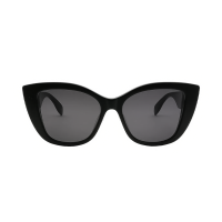 Alexander McQueen AM0347S-001 – Ochelari de soare Femei, Negru/Gri, Cat Eye