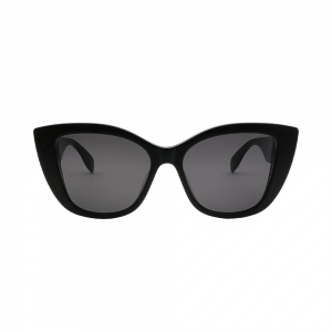 Alexander McQueen AM0347S-001 – Ochelari de soare Femei, Negru/Gri, Cat Eye