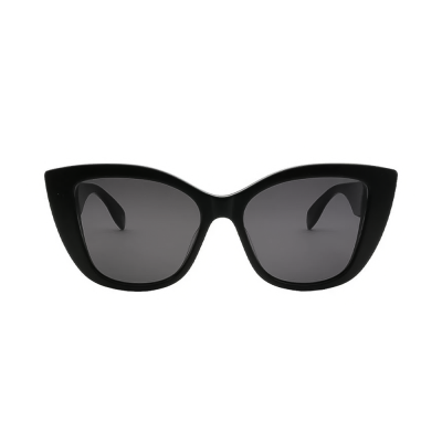 Alexander McQueen AM0347S-001 – Ochelari de soare Femei, Negru/Gri, Cat Eye