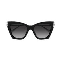 Alexander McQueen AM0375S-001 – Ochelari de soare Femei, Negru/Argintiu/Gri, Butterfly