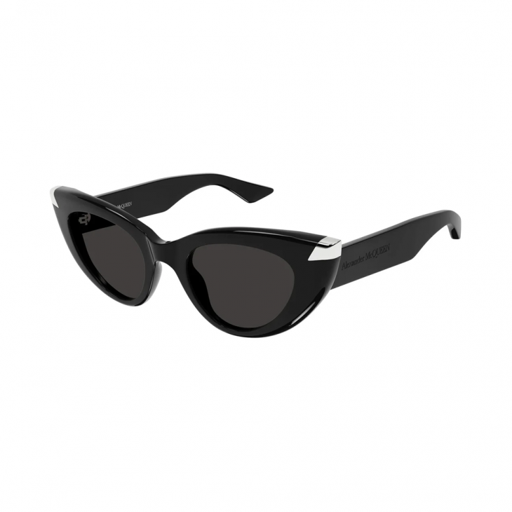 Alexander McQueen AM0442S-002 – Ochelari de soare Femei, Negru/Violet, Rotunzi