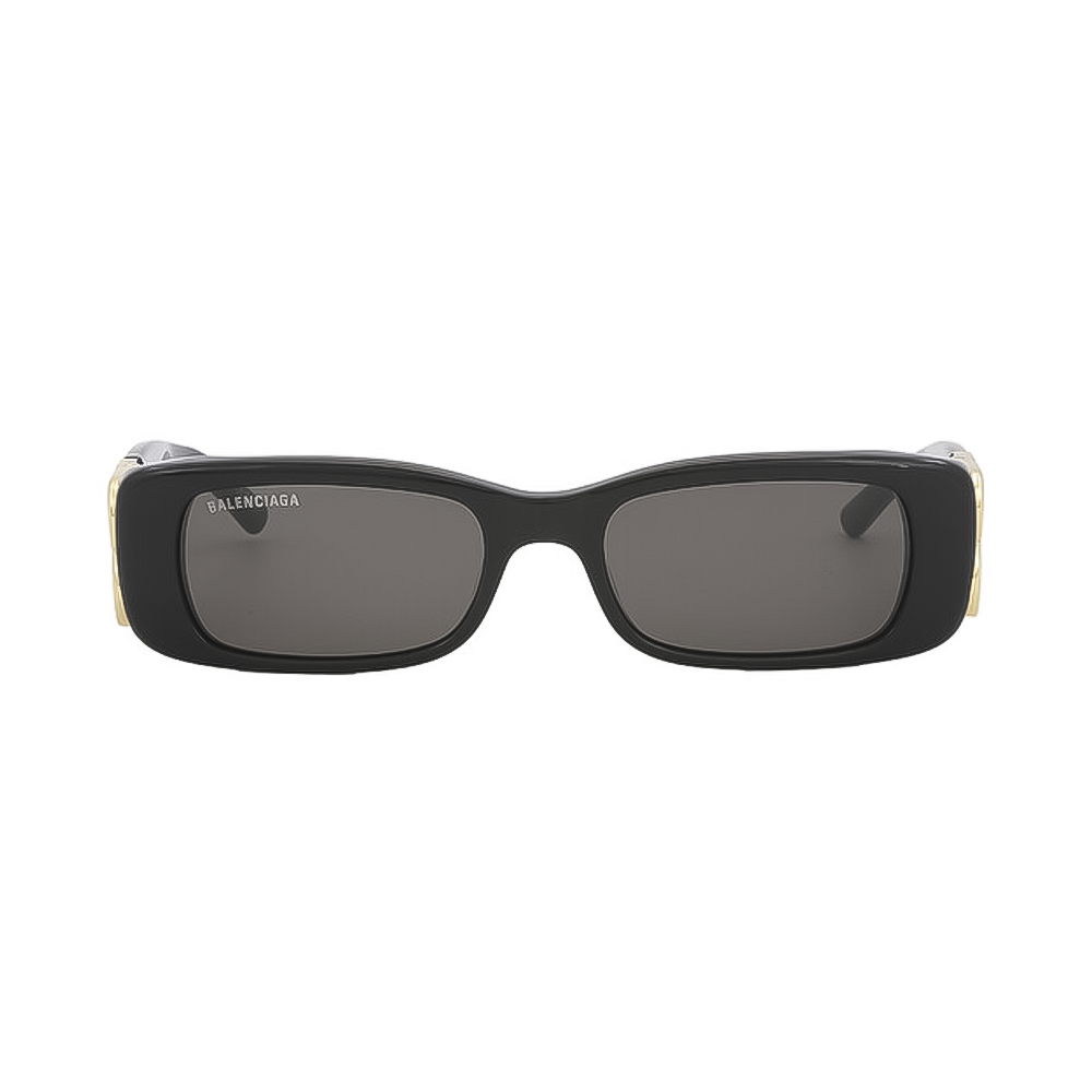 Balenciaga BB0096S-001 – Ochelari de soare Femei, Negru-Auriu, Rectangulari