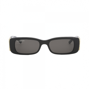 Balenciaga BB0096S-001 – Ochelari de soare Femei, Negru-Auriu, Rectangulari
