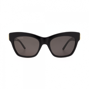 Balenciaga BB0132S-001 – Ochelari de soare Femei, Negru-Auriu, Fluture, 53