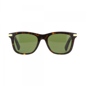 Cartier CT0396S-002 – Ochelari de soare Bărbați, Havana, Rectangulari, Lentile Verzi