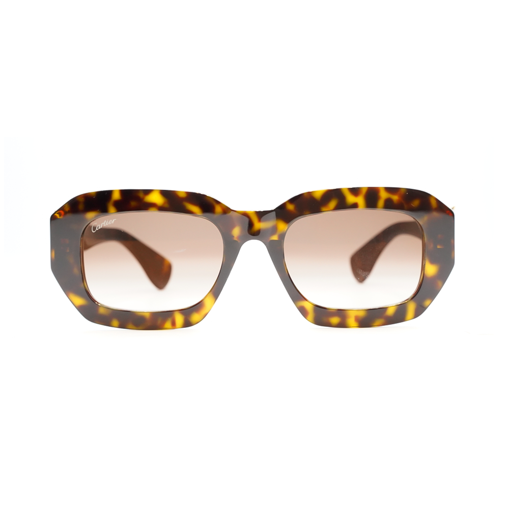 Cartier CT0546S-002 – Ochelari de soare Femei, Havana, Rectangulari, 52