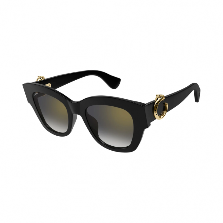 Cartier CT0547S-001 – Ochelari de soare Femei, Negru, Butterfly, 52
