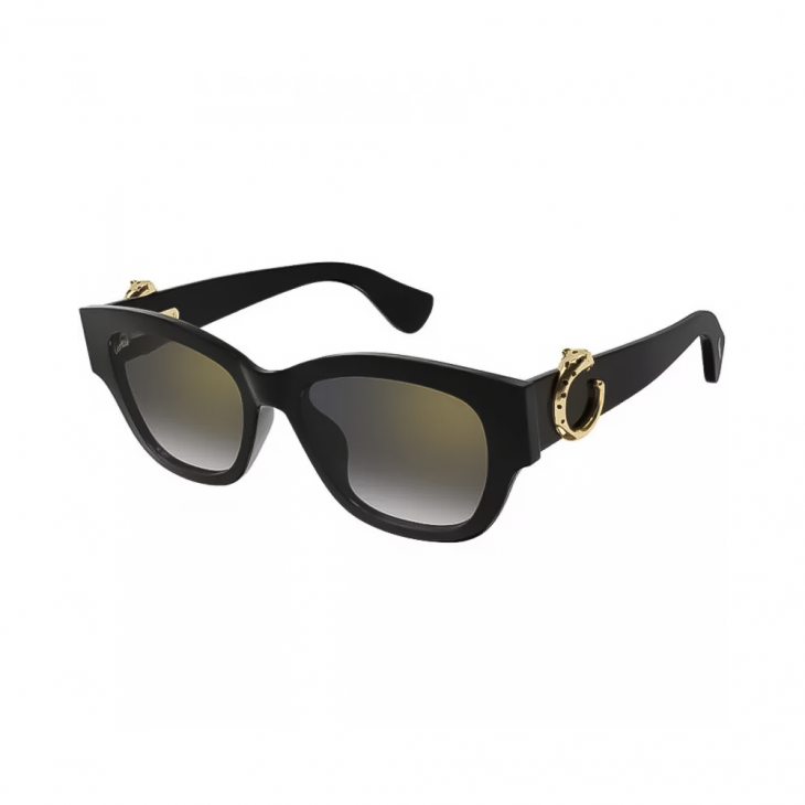 Cartier CT0548SA-001 – Ochelari de soare Femei, Negru, Rectangulari, 55