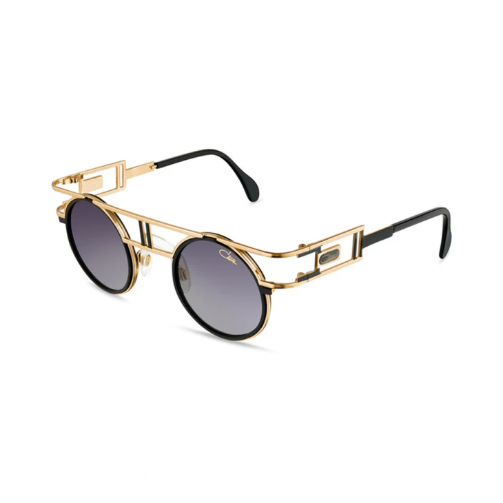 Cazal 668/3 001 43 – Ochelari de soare unisex, Negri, Rotunzi, 43 mm