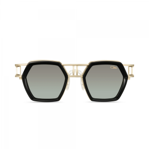 Cazal Mod 677-001 – Ochelari de soare Unisex, Negru & Auriu, Dreptunghiulari, 46-22