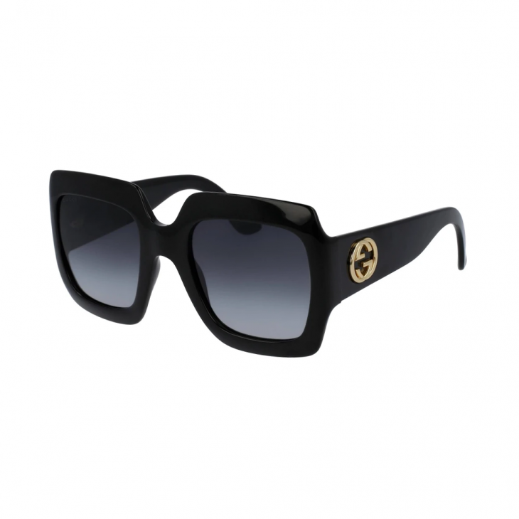 Gucci GG0053SN-001 – Ochelari de soare damă, Negru, Pătrați, 54 mm