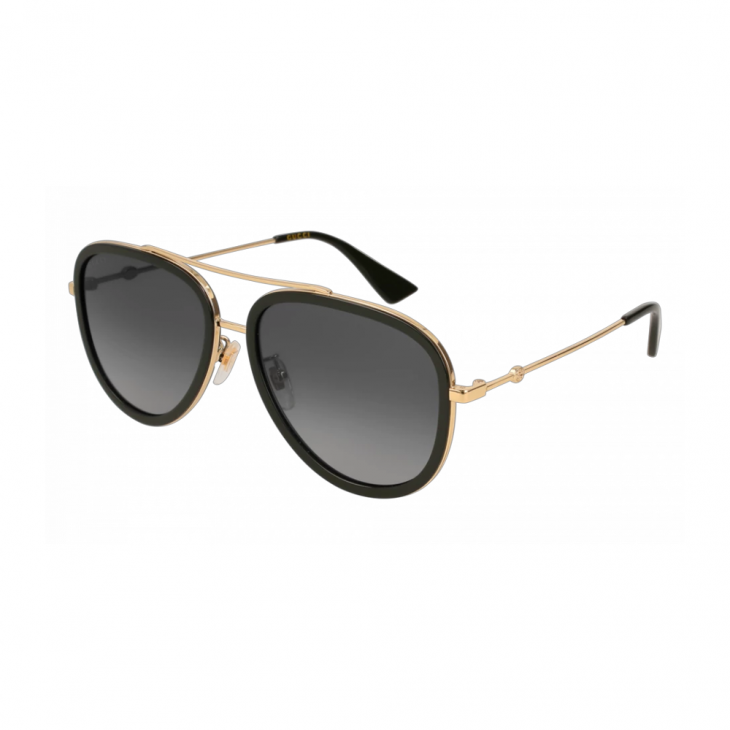 Gucci GG0062S-011 – Ochelari de soare damă, Auriu, Metal, 57 mm