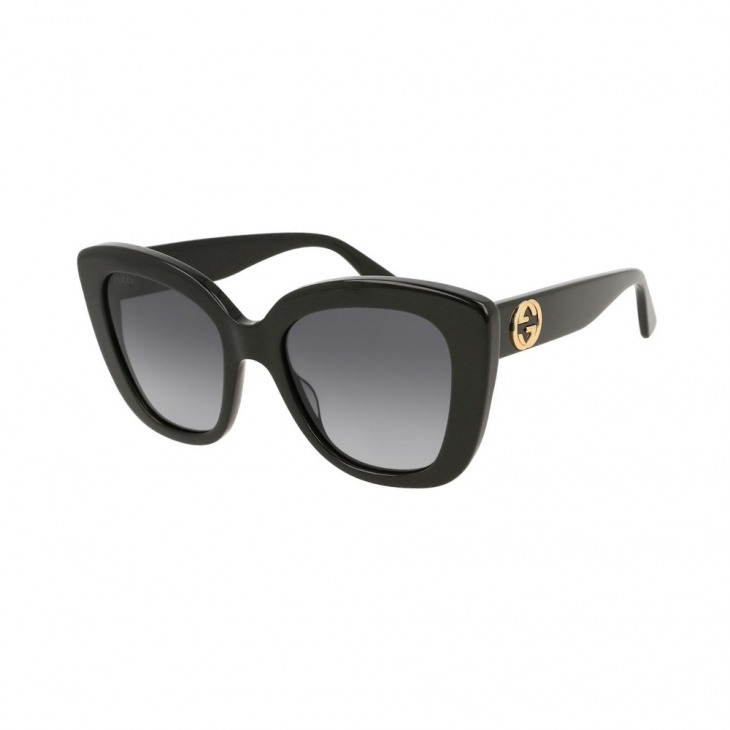 Gucci GG0327S-001 – Ochelari de soare damă, Negru, Cat Eye, 52 mm