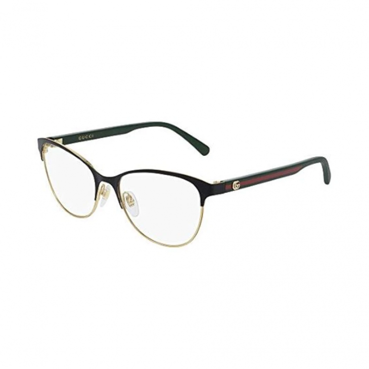 Gucci GG0718O-004 – Rame vedere Femei, Negru-Verde, Cat-Eye, 53 mm