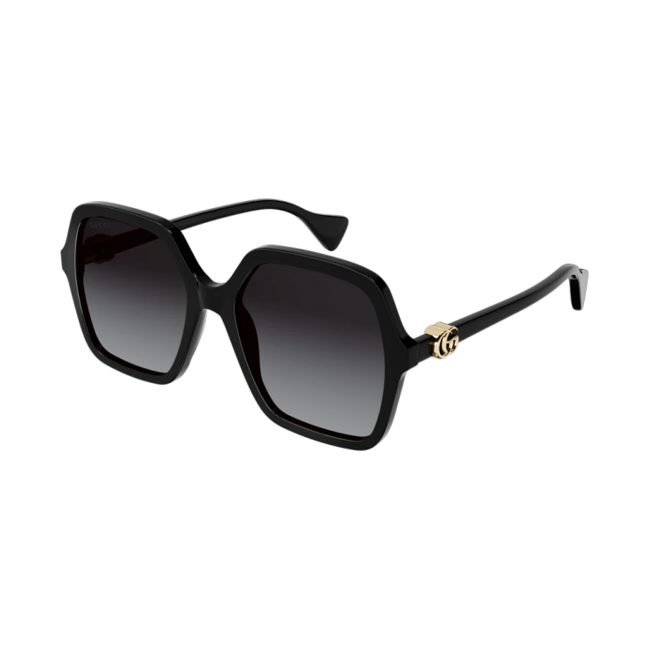 Gucci GG1072S-001 – Ochelari de soare Femei, Negru, Pătrați, 56 mm