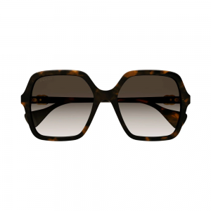 Gucci GG1072S-002 – Ochelari de soare Femei, Havana, Pătrați, 56 mm