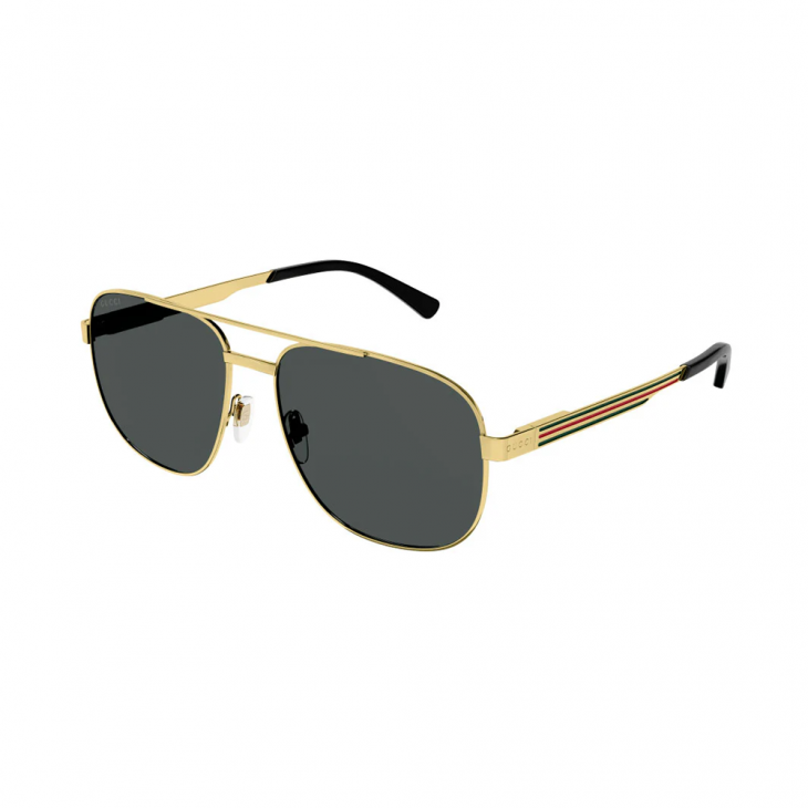 Gucci GG1223S-002 – Ochelari de soare Bărbați, Auriu, Aviator, 60