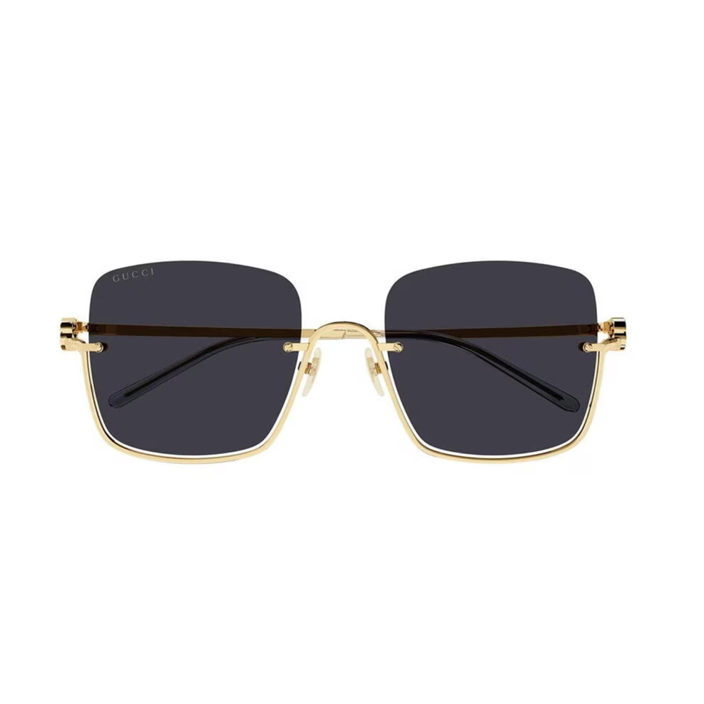 Gucci GG1279S-001 – Ochelari de soare Femei, Auriu, Pătrați Semi-Rimless, 54