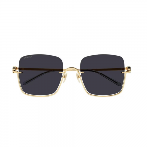 Gucci GG1279S-001 – Ochelari de soare Femei, Auriu, Pătrați Semi-Rimless, 54