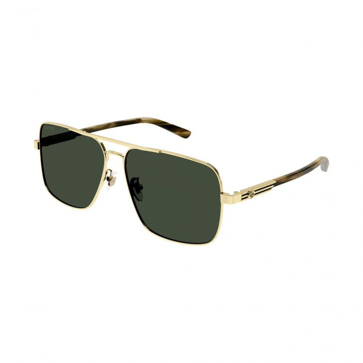 Gucci GG1289S-003 – Ochelari de soare Bărbați, Auriu Havana, Aviator, 62