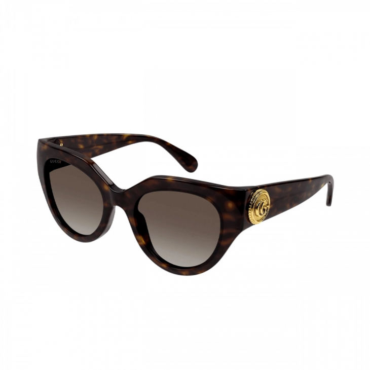 Gucci GG1408S-003 – Ochelari de soare damă, Havana, Cat-Eye, 52 mm