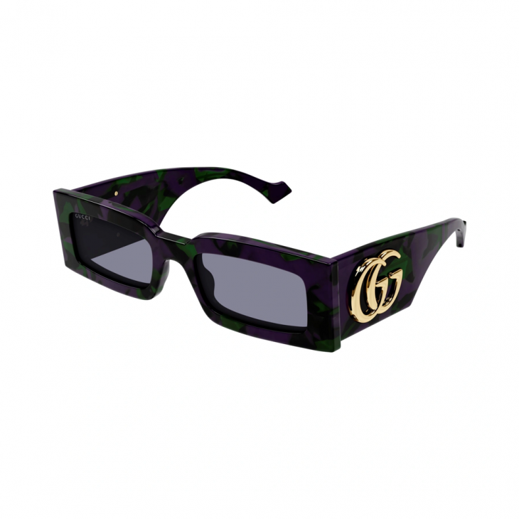 Gucci GG1425S-003 – Ochelari de soare damă, Havana, Rectangulari, 53 mm