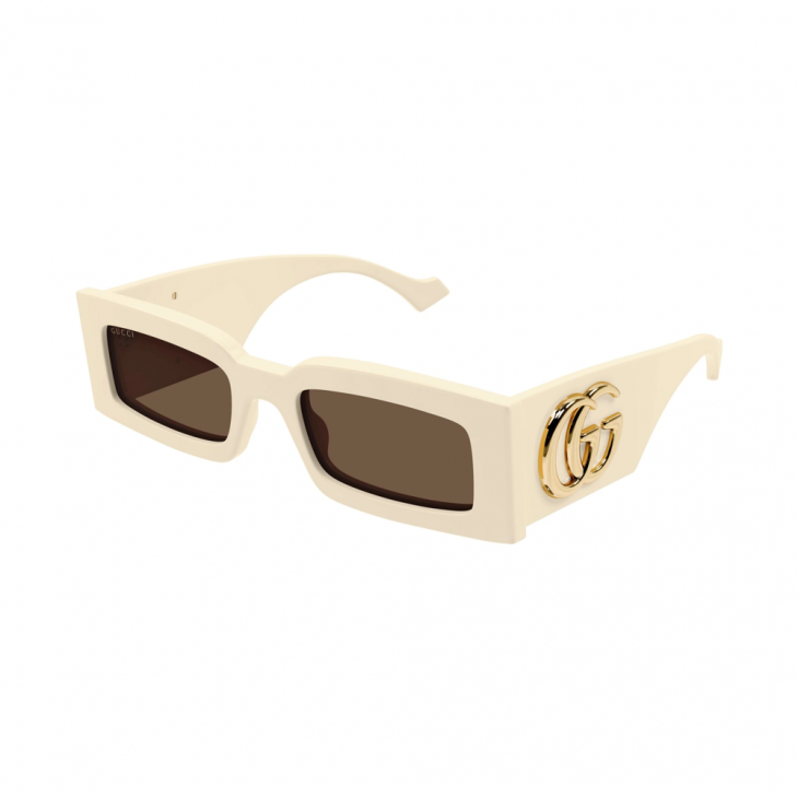 Gucci GG1425S-004 – Ochelari de soare damă, Ivory, Rectangulari, 53 mm