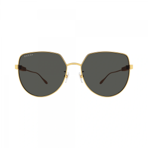 Gucci GG1435SA-001 – Ochelari de soare damă, Aurii, Geometrici, 58 mm
