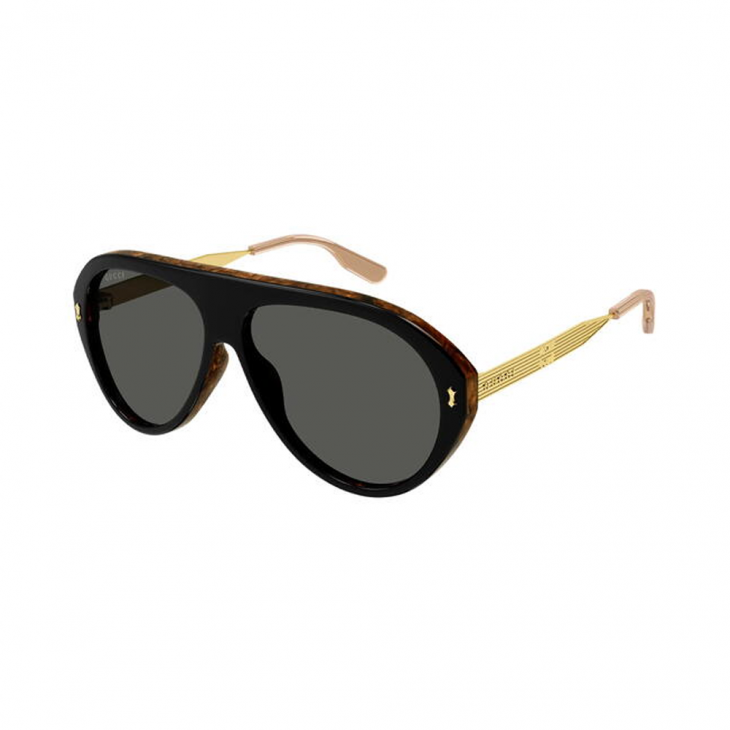 Gucci GG1515S-001 – Ochelari de soare Bărbați, Negru-Auriu, Aviator, 61