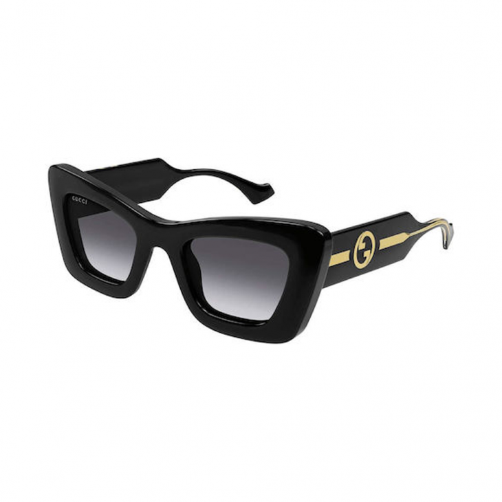 Gucci GG1552S-001 – Ochelari de soare Femei, Negru Crystal, Cat Eye, 49