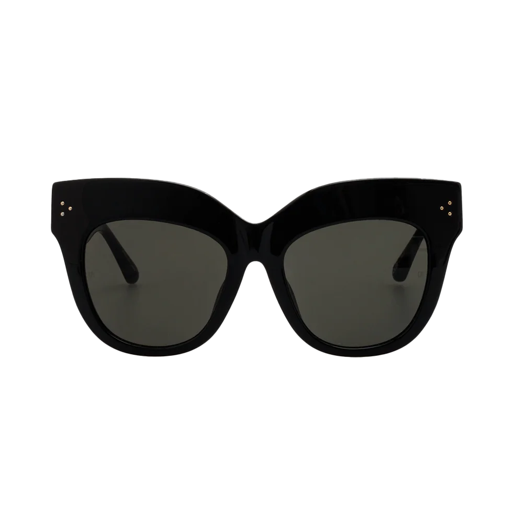 Linda Farrow Dunaway LFLC1049C1SUN – Ochelari de soare Femei, Negru/Auriu, Oversize, Grey