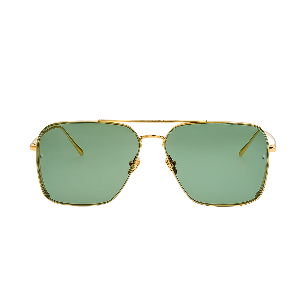 Linda Farrow LFL1122C1SUN – Ochelari de soare Unisex, Auriu, Aviator, 62-14-145