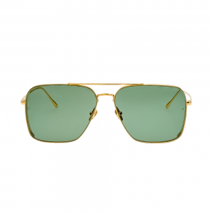 Linda Farrow LFL1122C1SUN – Ochelari de soare Unisex, Auriu, Aviator, 62-14-145