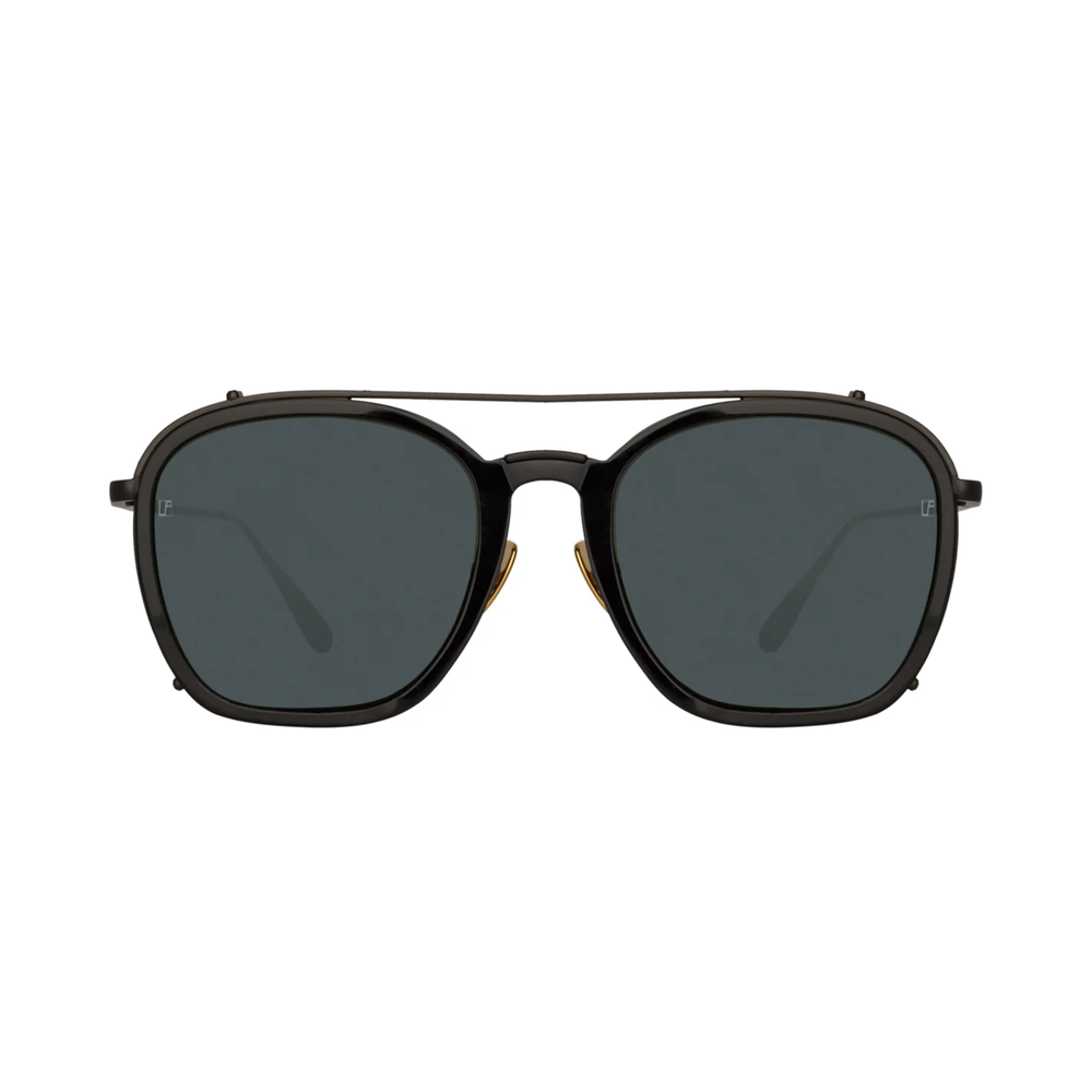 Linda Farrow LFL1359C1SUN – Ochelari de soare Bărbați, Gri (Nickel), Pătrați, 54-20-145